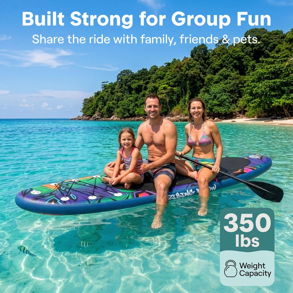 Serenelife SUP Board 10'6" Blau Aufblasbar Stand Up Paddle