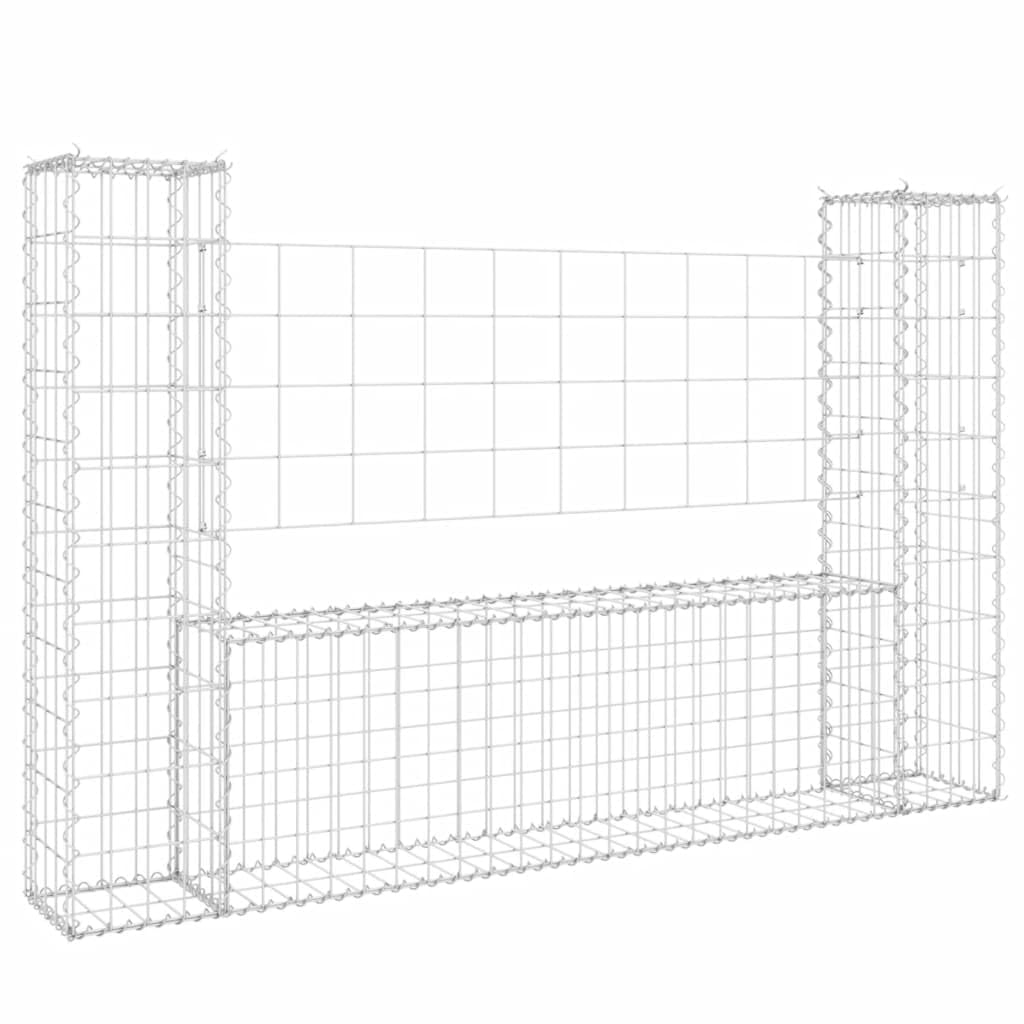 vidaXL Gabionenkorb U-Form 860x20x200 cm Eisen Steinkorb