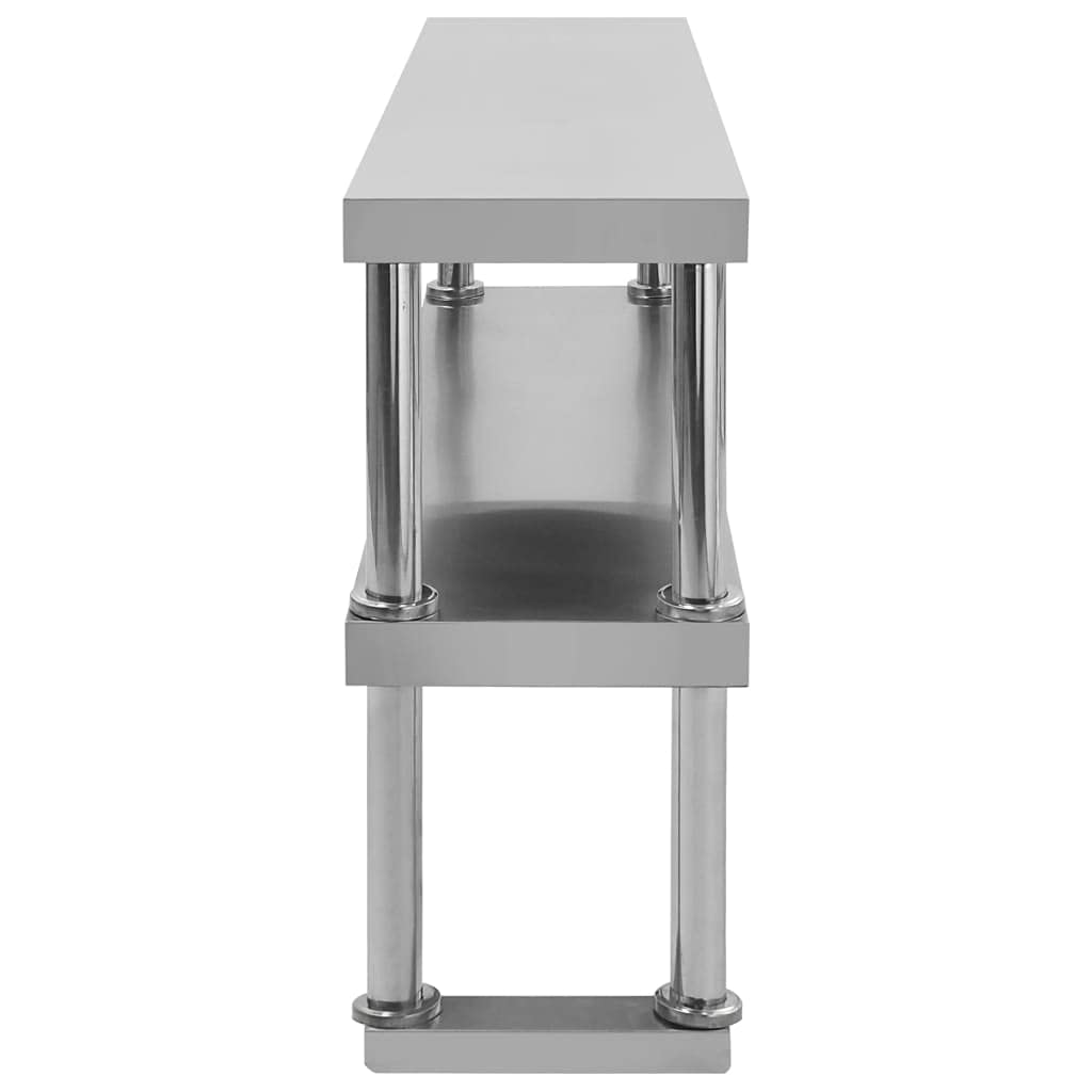 vidaXL Aufsatzboard Edelstahl 120x30x65cm 2-stufig Gastro