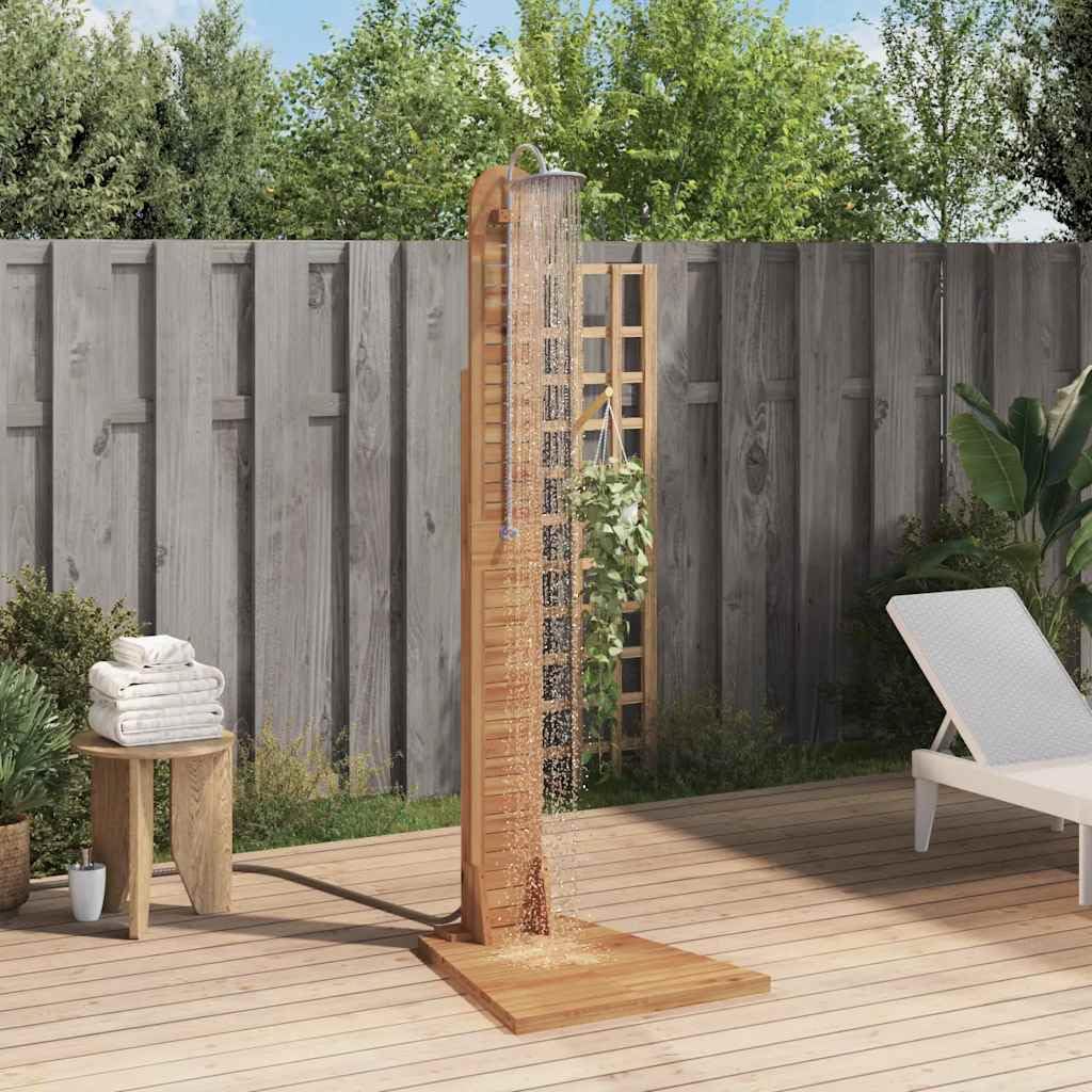 vidaXL Gartendusche Teak 70x75x204cm Außendusche Holz