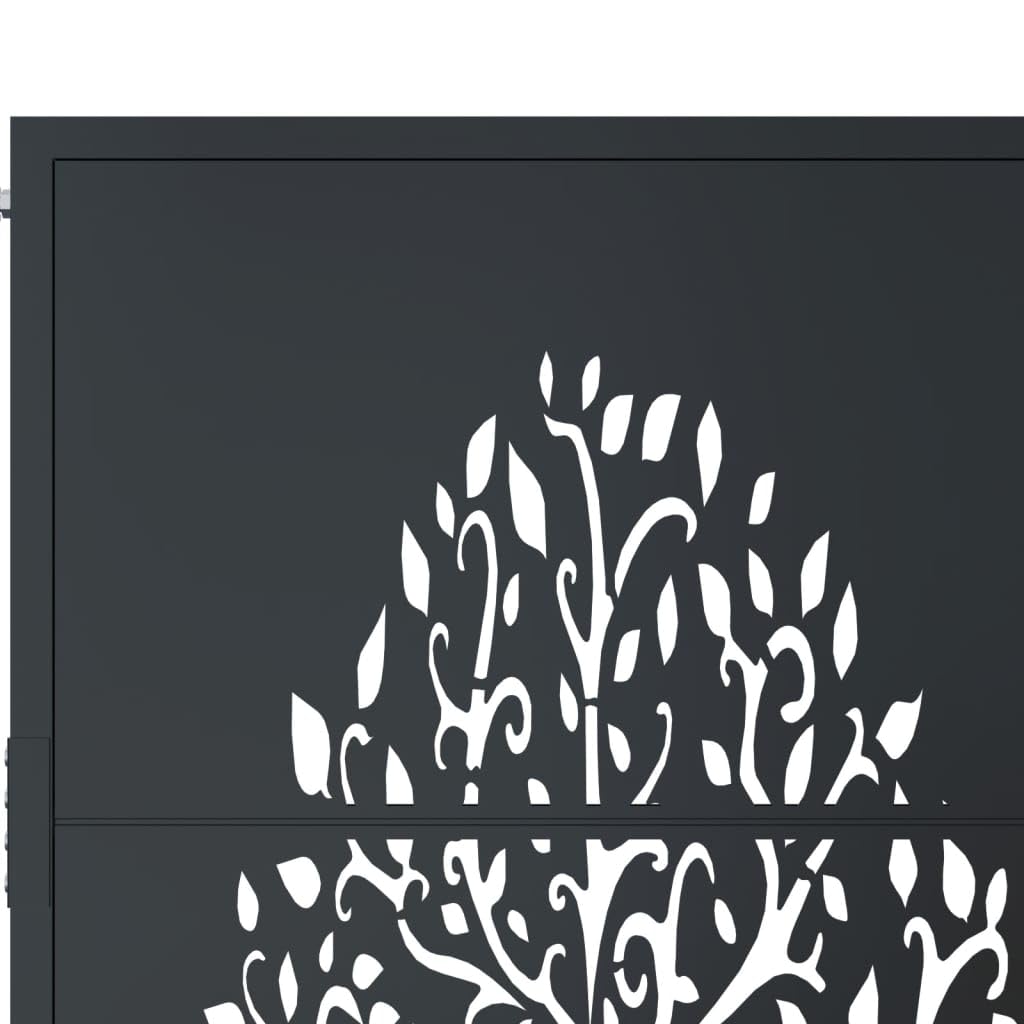 vidaXL Gartentor Anthrazit Stahl Baum-Design 100x75cm Tor