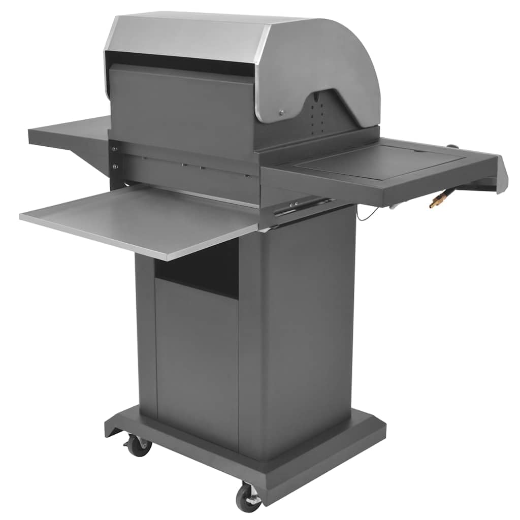 vidaXL Gasgrill 2 Brenner Seitenbrenner Grillwagen Schwarz