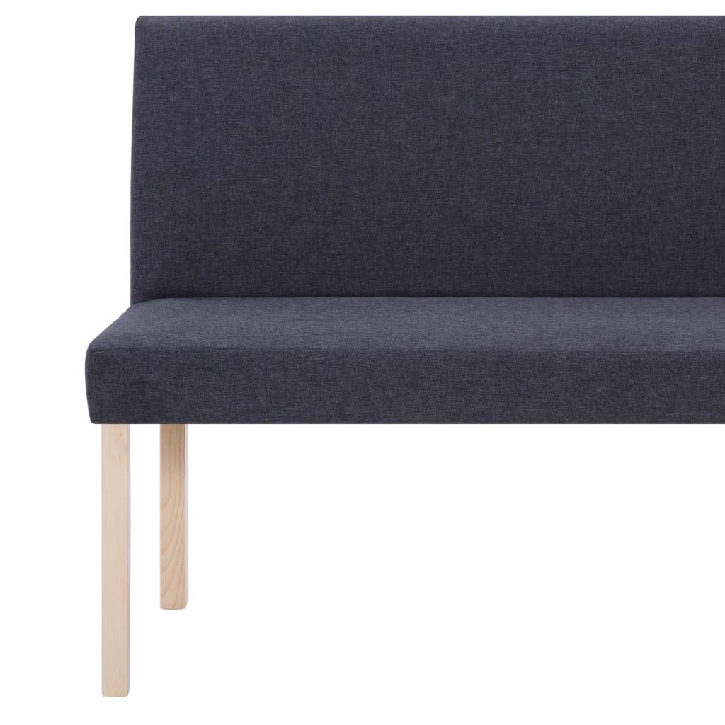 vidaXL Sitzbank 139,5 cm Dunkelgrau Polyester Kiefernholz