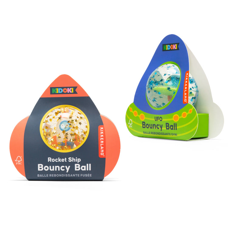 Kikkerland Kidoki Rocket Ship & Ufo Flummi Springball