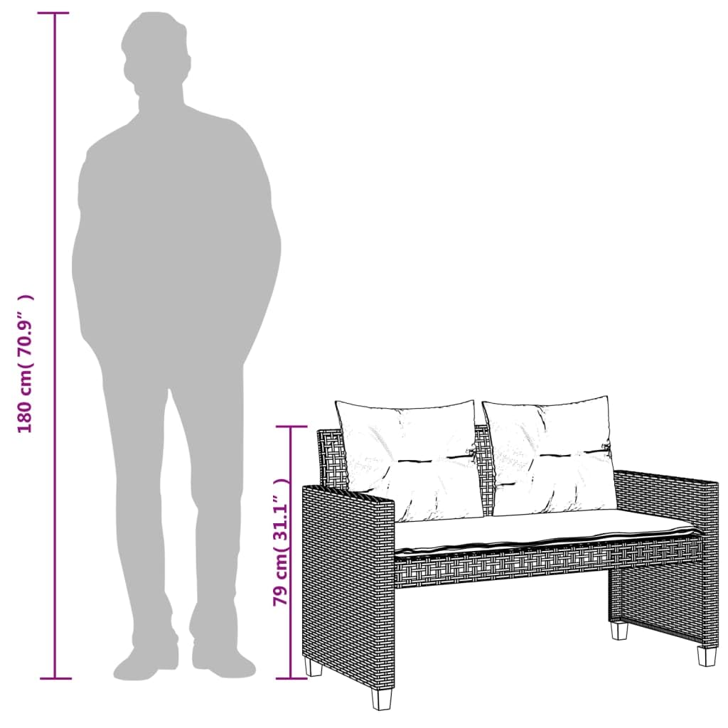 vidaXL Heim & Garten 4-tlg. Garten-Sofagarnitur Schwarz Rattan Glas