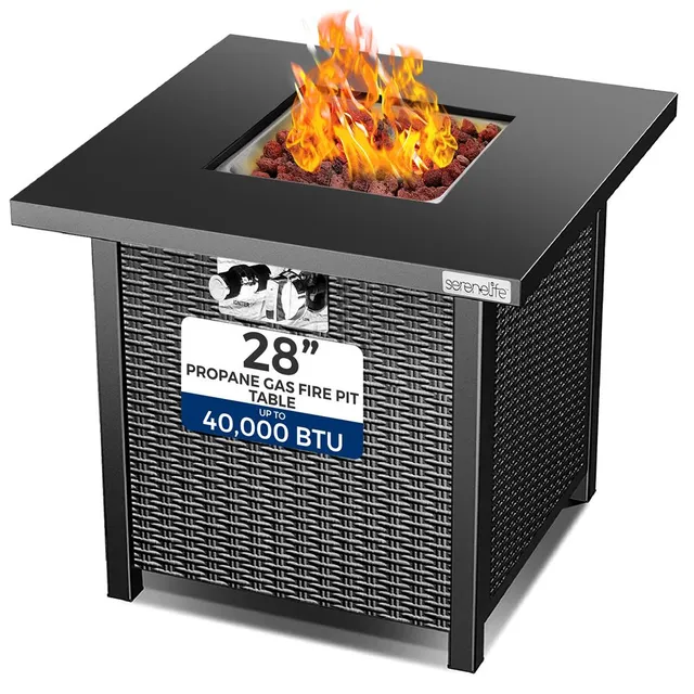 Serenelife Fire Pit Feuertisch Gas 71 cm 40000 BTU