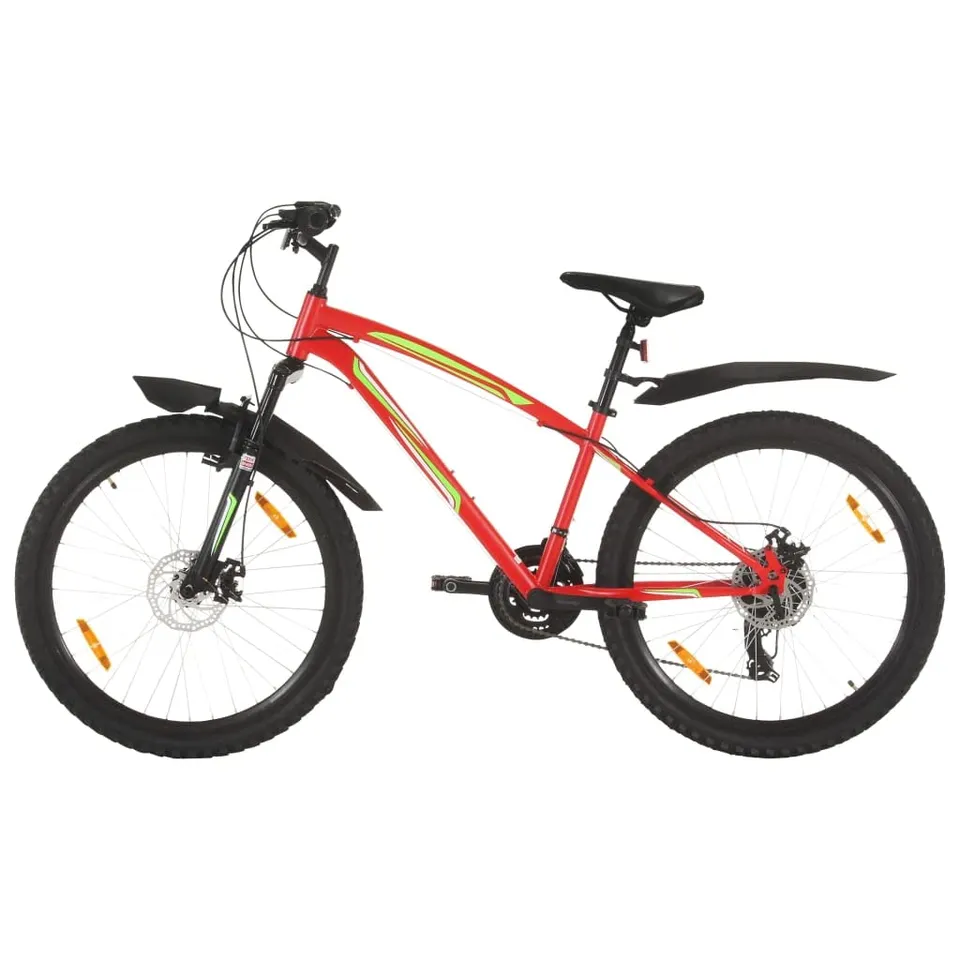 vidaXL Mountainbike 26 Zoll Fahrrad Rot 21-Gang Scheibenbremsen