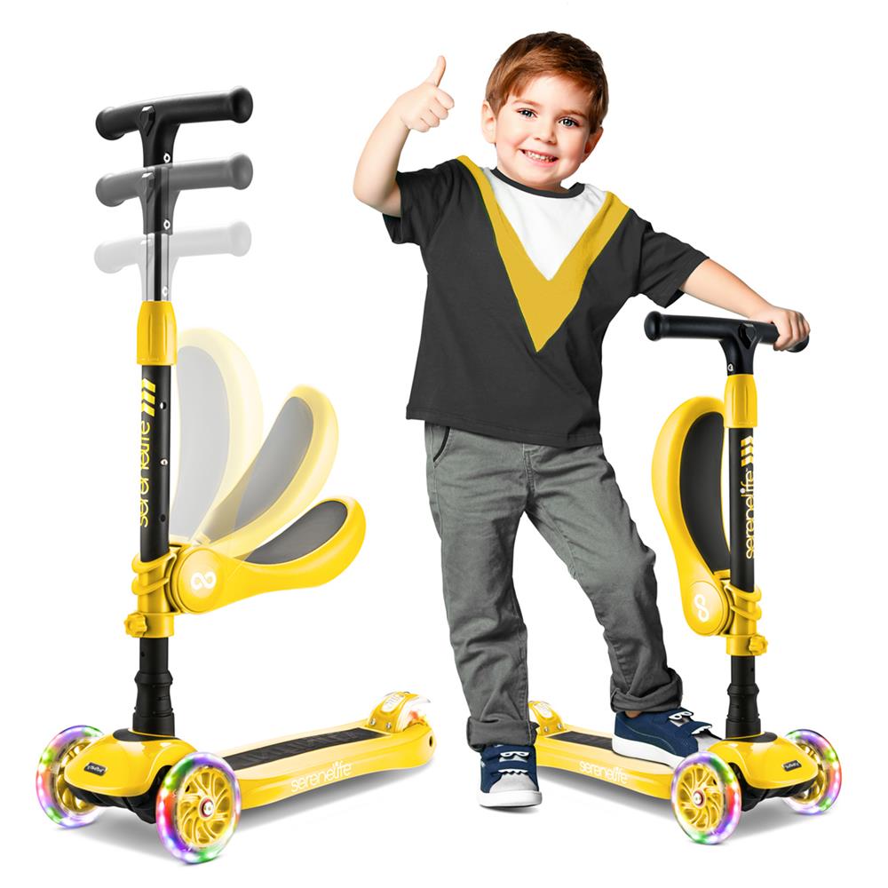 Serenelife Scooters Kinderroller 3-Räder Sitz LED