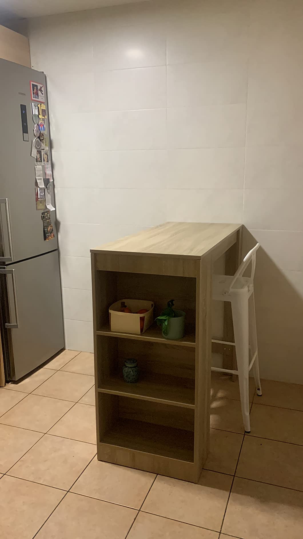 vidaXL Möbel Bartisch Weiß 110x50x103 cm mit Regal kaufen