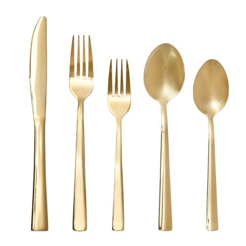 Intirilife Besteck Set 20-teilig Gold Edelstahl für 4 Personen