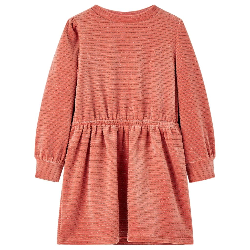 vidaXL Baby & Kleinkind Kinderkleid A-Linie Gr. 92 Mittelrosa Langarm