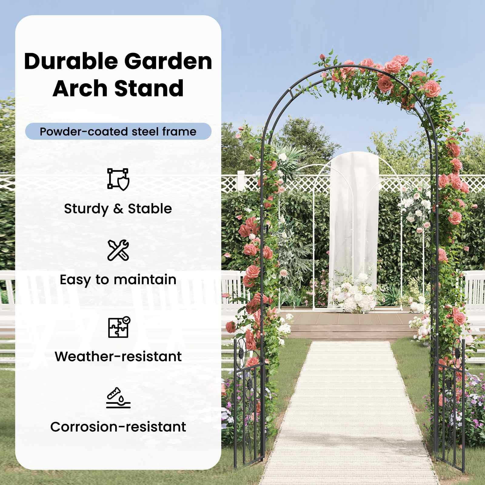 vidaXL Heim & Garten Gartenbogen 102x50x218 Schwarz Metall