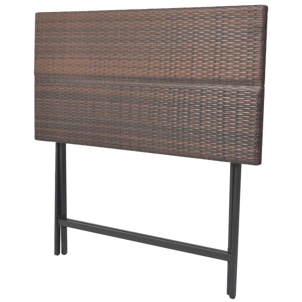 vidaXL Garten-Essgruppe 7-tlg Rattan Braun Klappbar