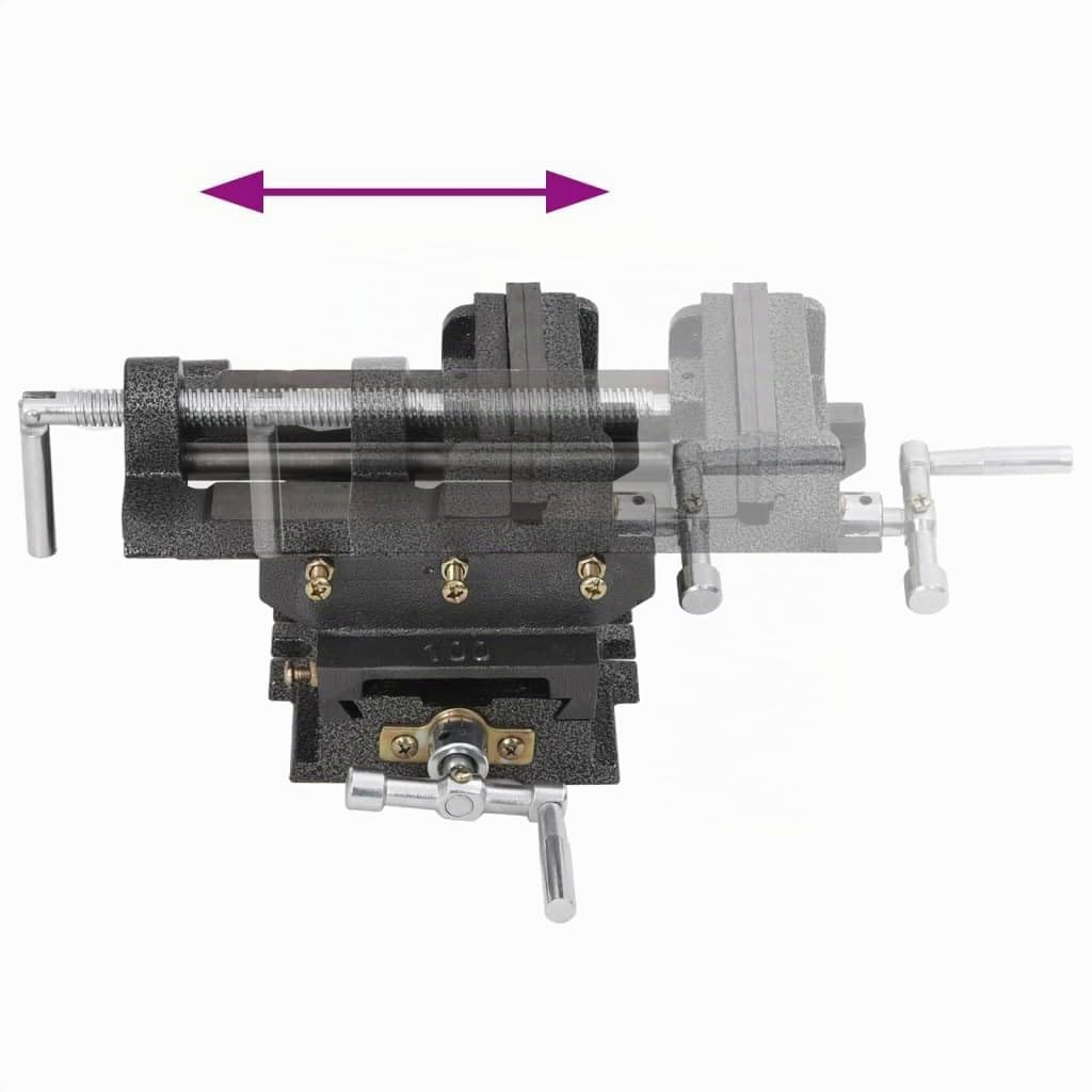 vidaXL Maschinenschraubstock Kreuztisch 78 mm Gusseisen