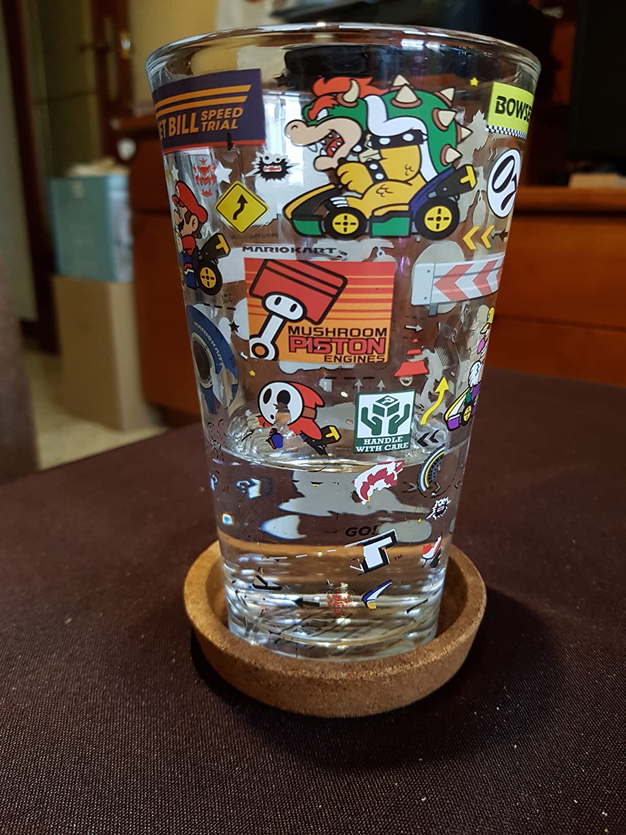 Paladone Mario Kart Glas Trinkglas farbiges Sammlerglas