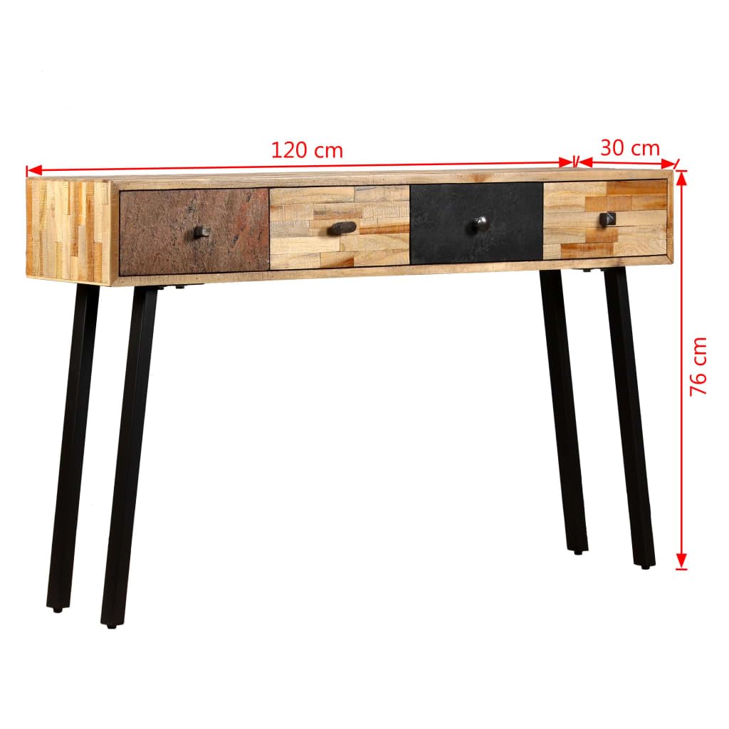 vidaXL Möbel Konsolentisch Teak 120x30x76 cm Vintage