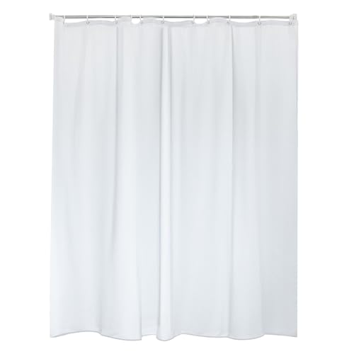 Intirilife Duschvorhang Textil Weiß 180x200 cm waschbar