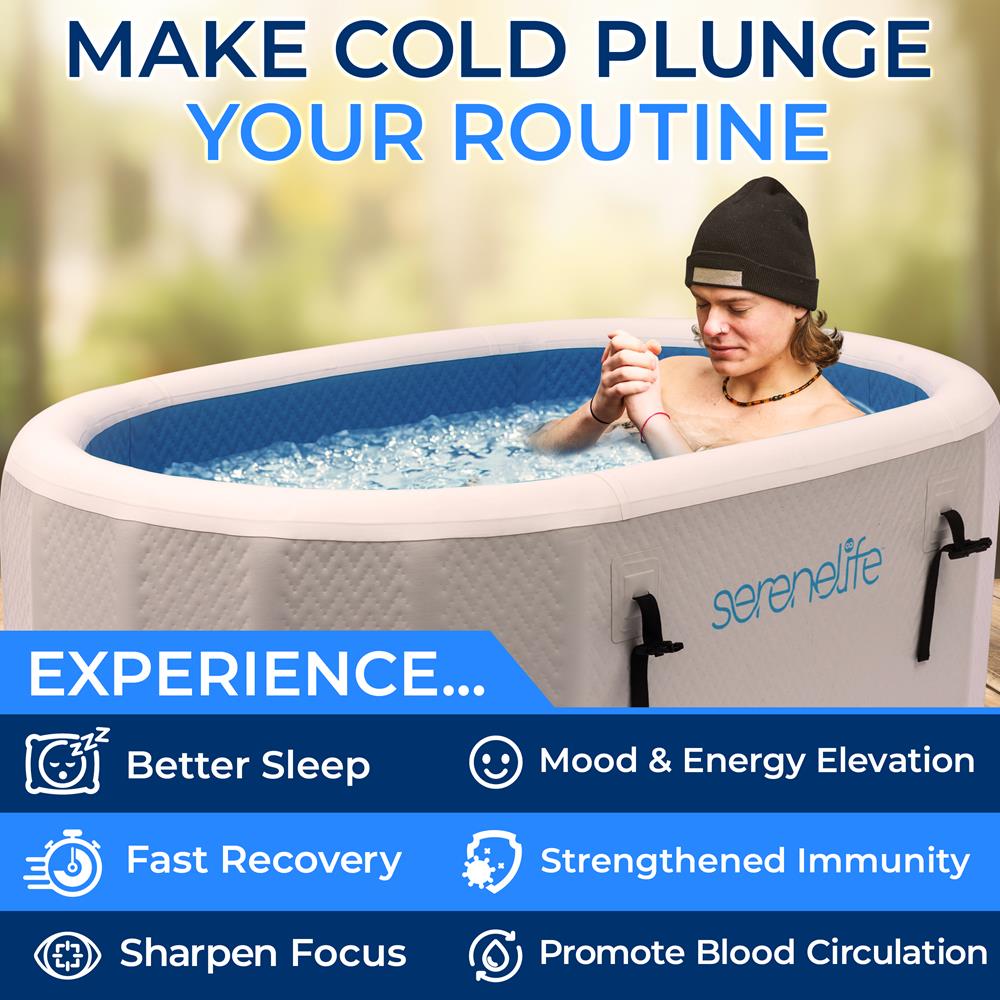 Serenelife Massage Eisbadewanne aufblasbar 150 Gallonen mit Deckel