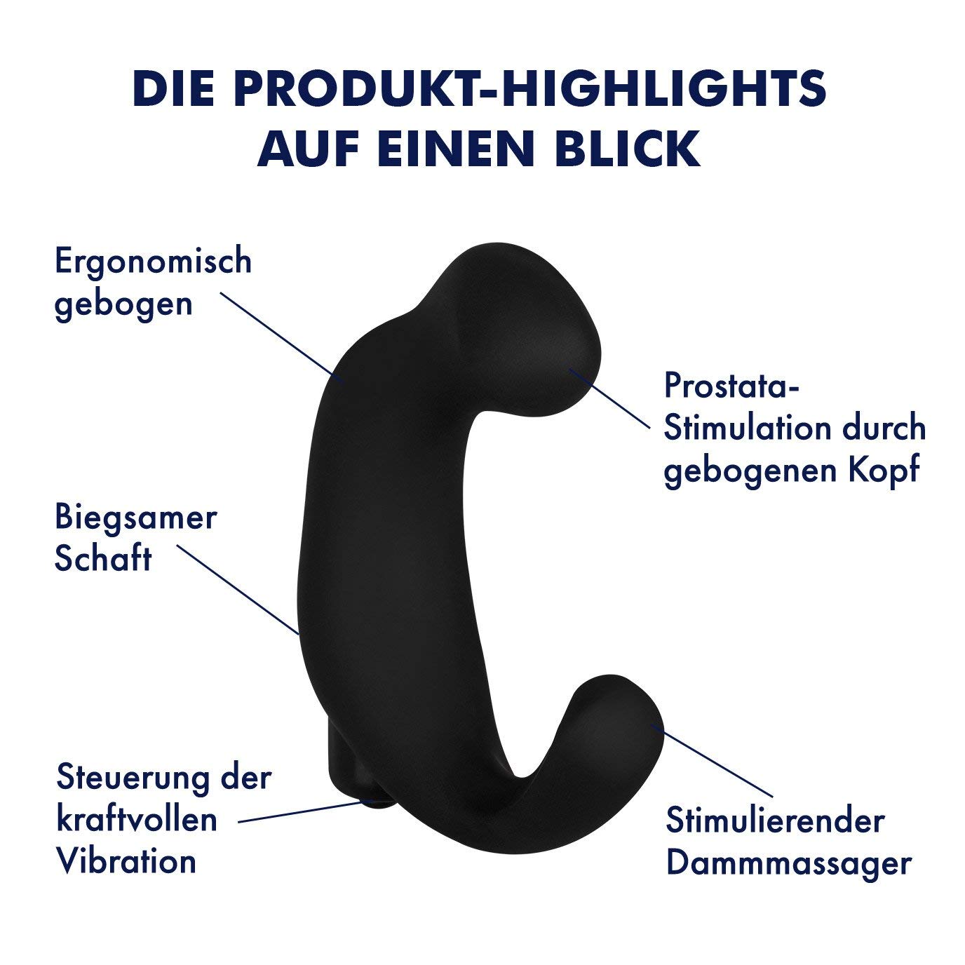 EIS Lustboomerang Anal-Vibrator Silikon 10 cm Schwarz