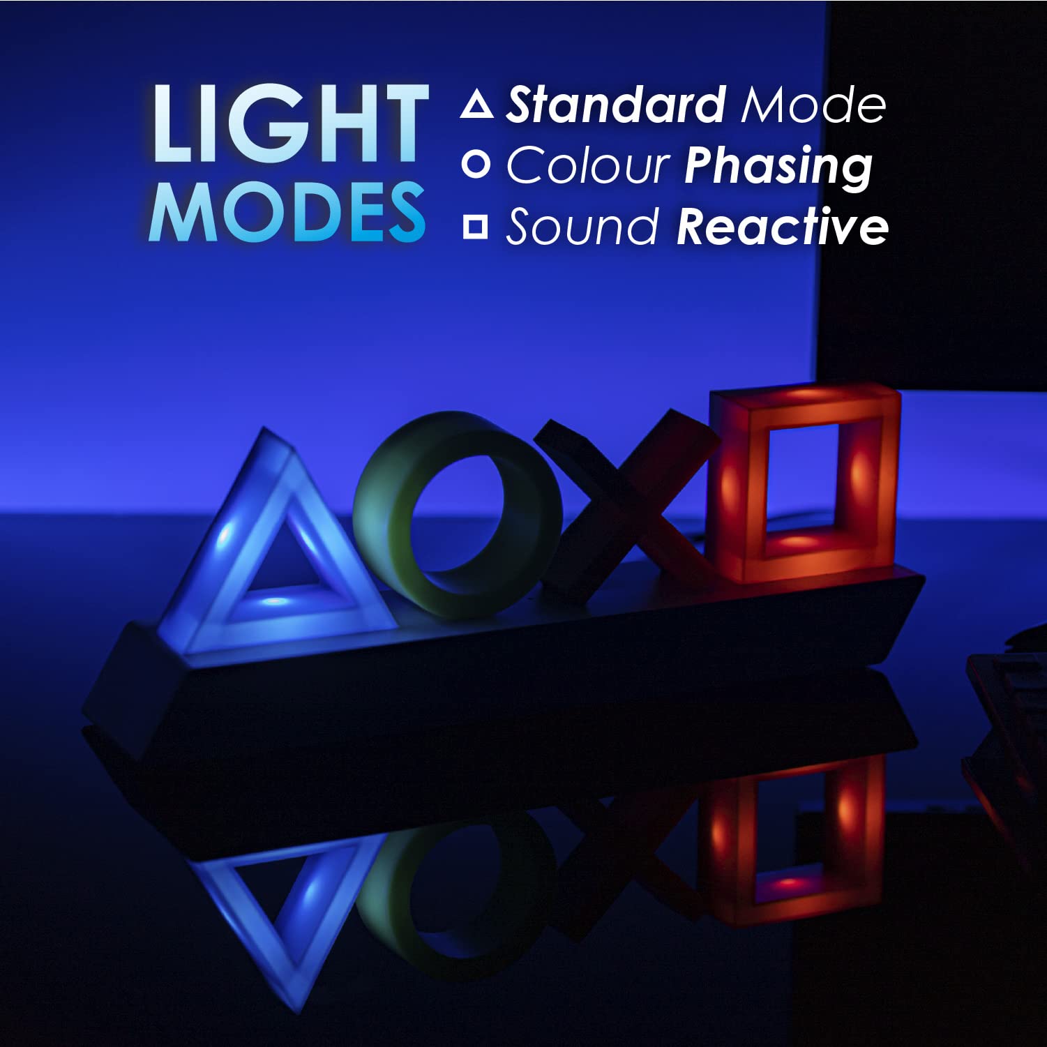 Paladone Lighting PlayStation Icons Tischlampe 30 cm mit 3 Lichtmodi