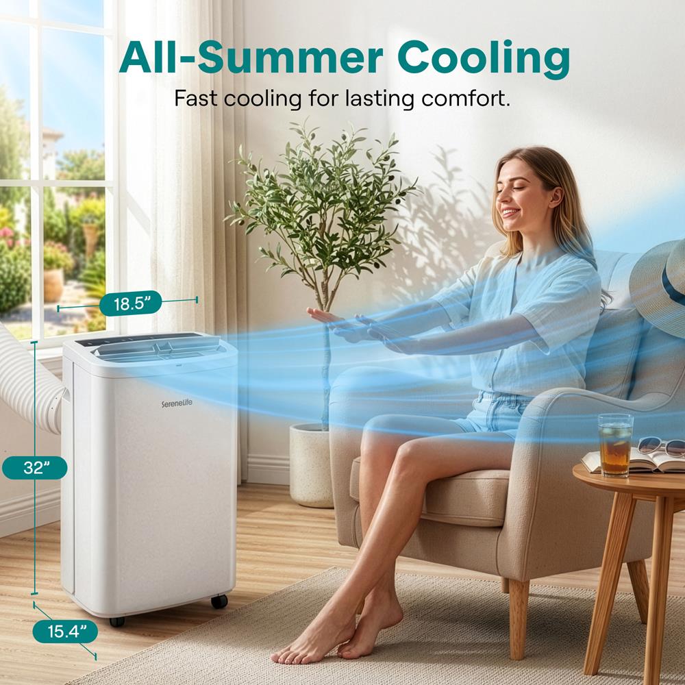 Serenelife Portable AC Klimagerät mobil Weiß 14000 BTU mit WiFi