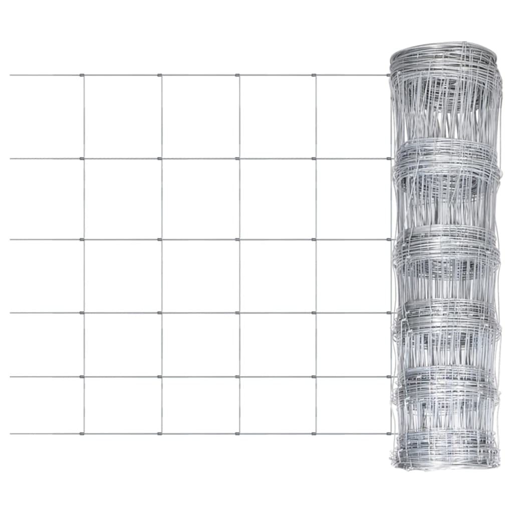 vidaXL Heim & Garten Gartenzaun Zaun Verzinkt 50x0,8m Silber
