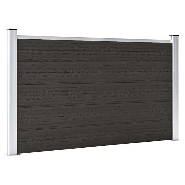 vidaXL Heim & Garten Zaunelement WPC 180x105cm Schwarz Sichtschutz