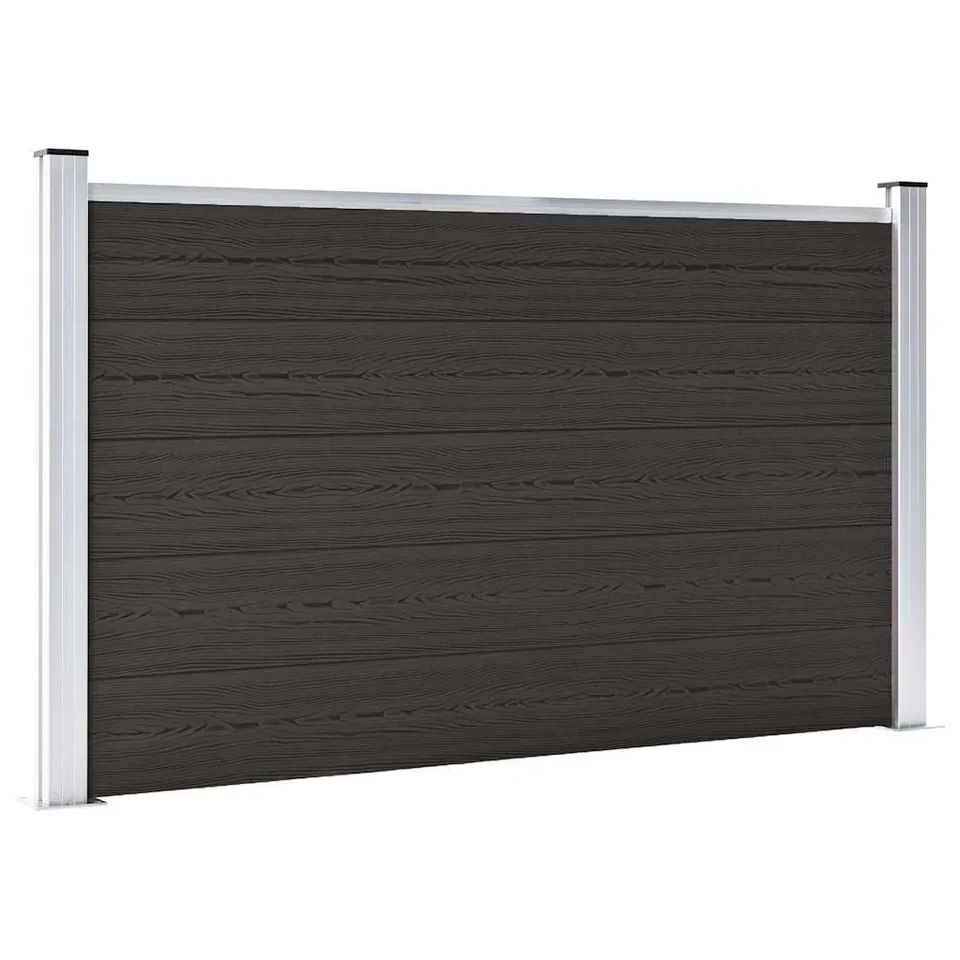 vidaXL Heim & Garten Zaunelement WPC 180x105cm Schwarz Sichtschutz