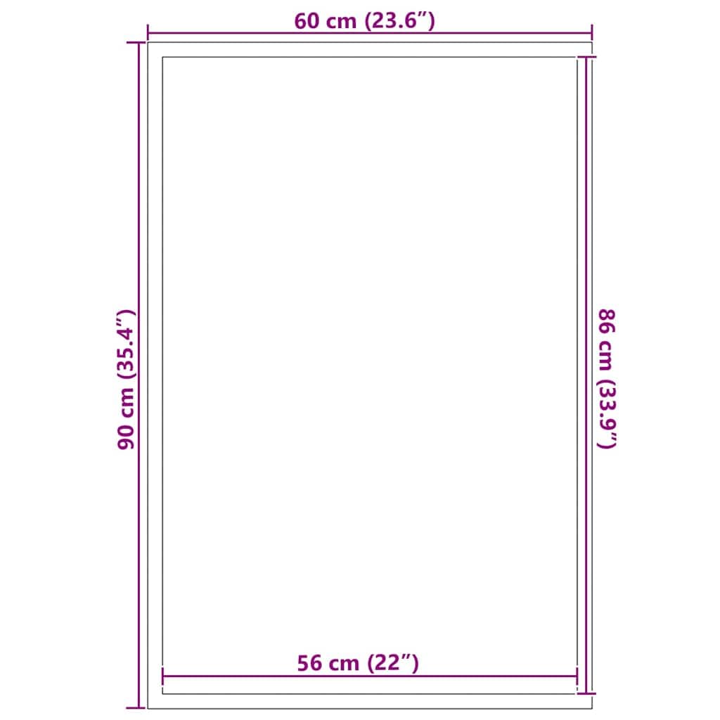 vidaXL Fußmatte 60x90 cm Polypropylen schwarz rechteckig