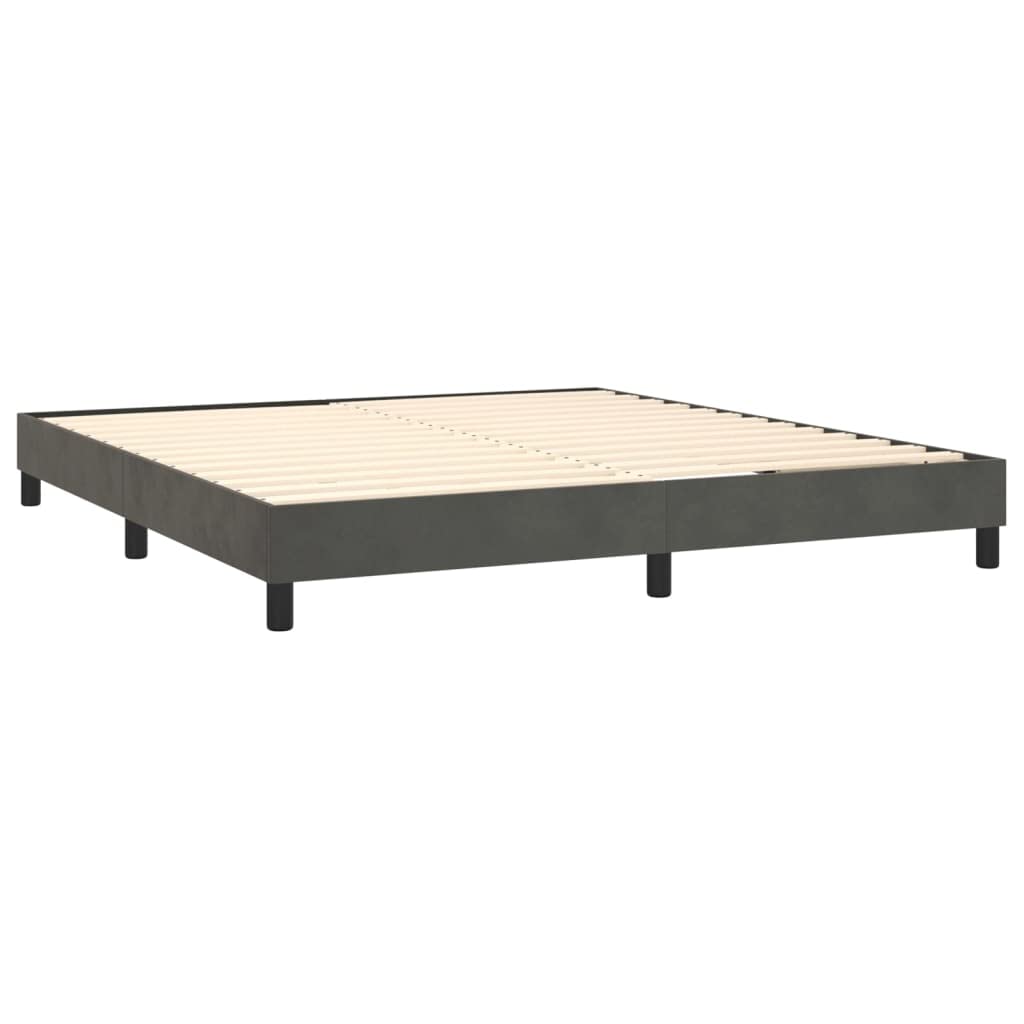 vidaXL Boxspringbett 160x200 Bett Dunkelgrau Samt LED