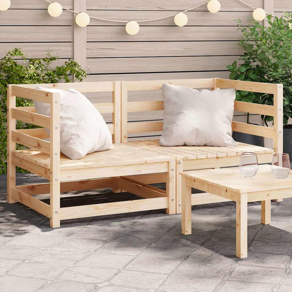 vidaXL Garten-Ecksofas 2 Stk 70x70 cm Natürliche Kiefer