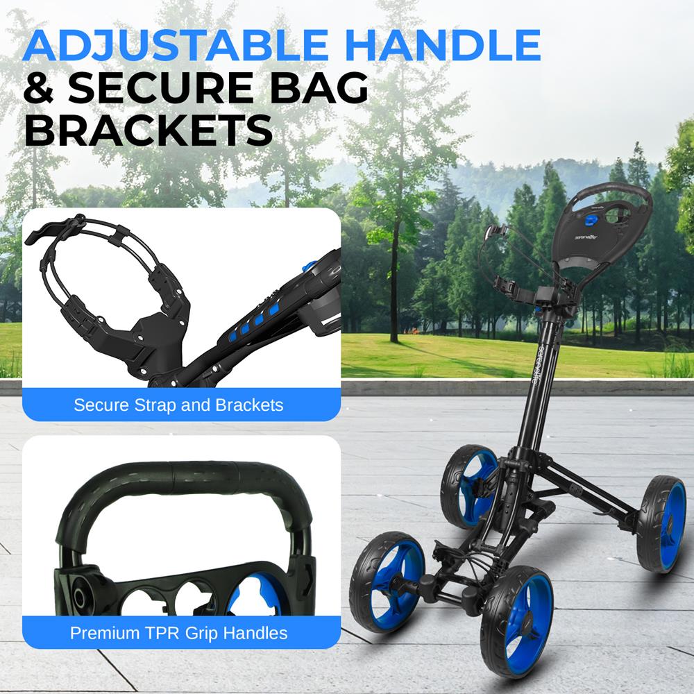Serenelife Camping Golf Trolley 4 Räder Alu faltbar