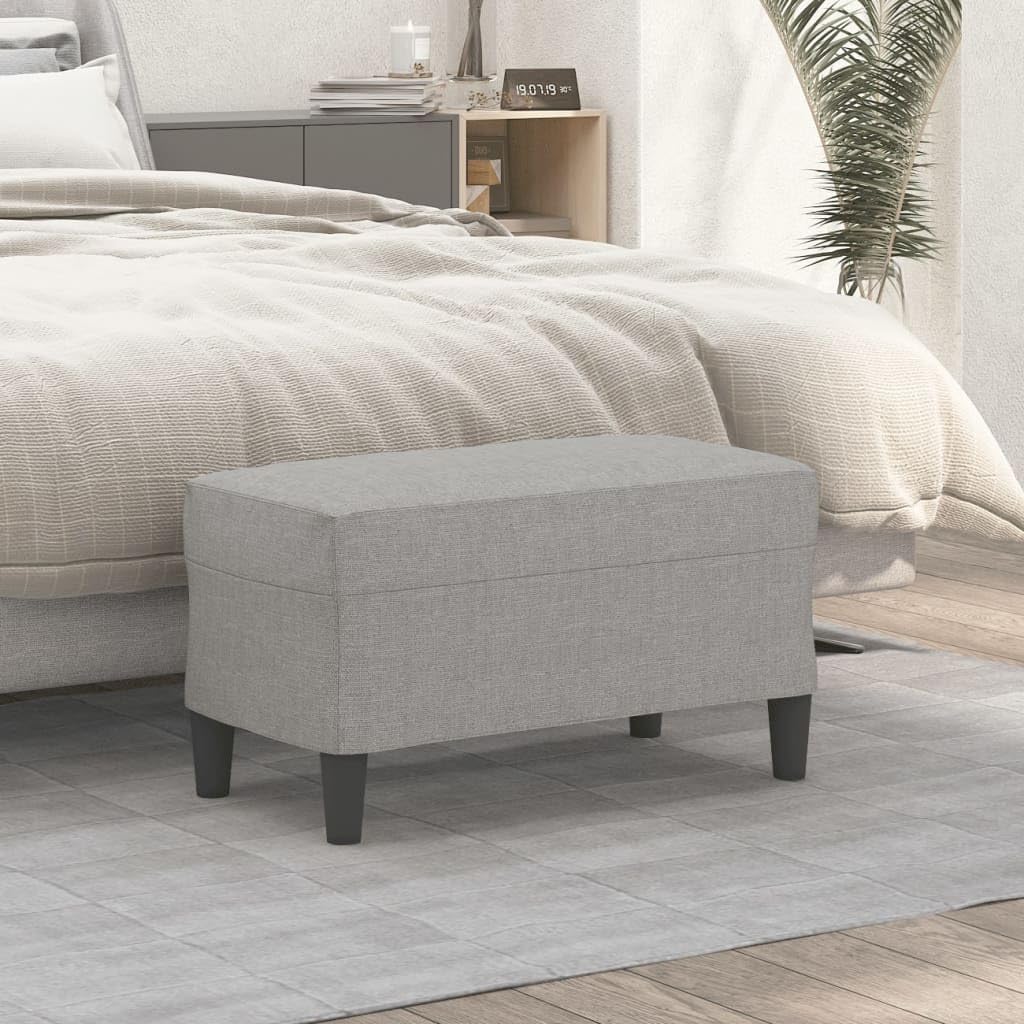 vidaXL Sitzbank Hellgrau 70x35x41 cm Stoffbank gepolstert