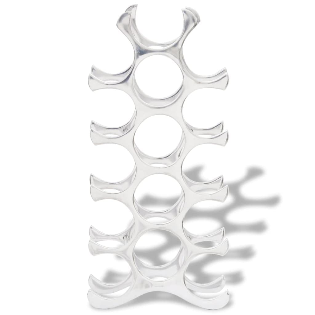 vidaXL Möbel Flaschenregal 15 Flaschen Silber Aluminium