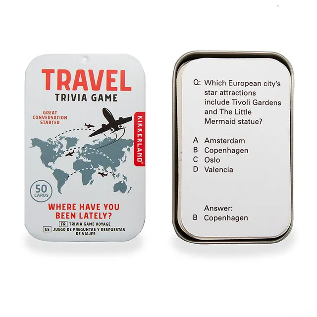 Kikkerland Play Travel Trivia Game Reisequiz 50 Fragen