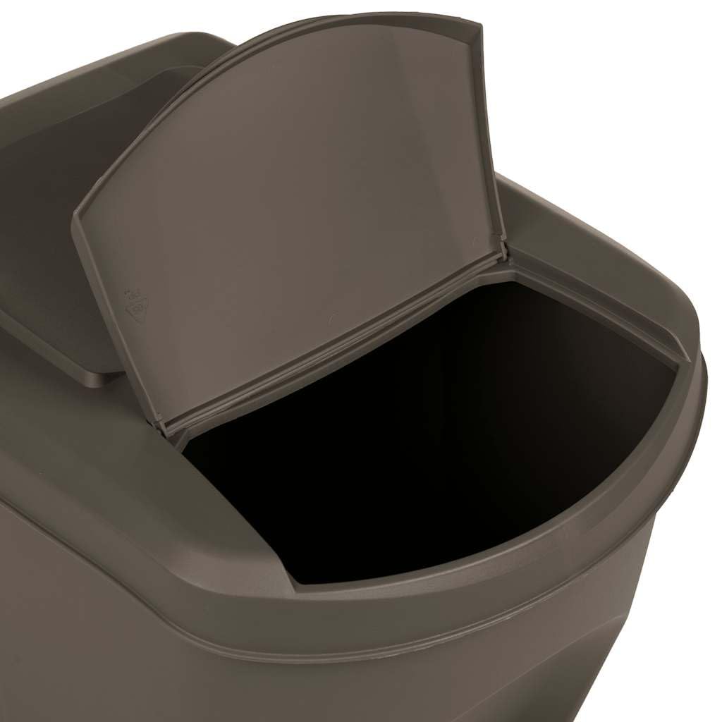 vidaXL Heim & Garten Mülleimer 3x75L Grau stapelbar