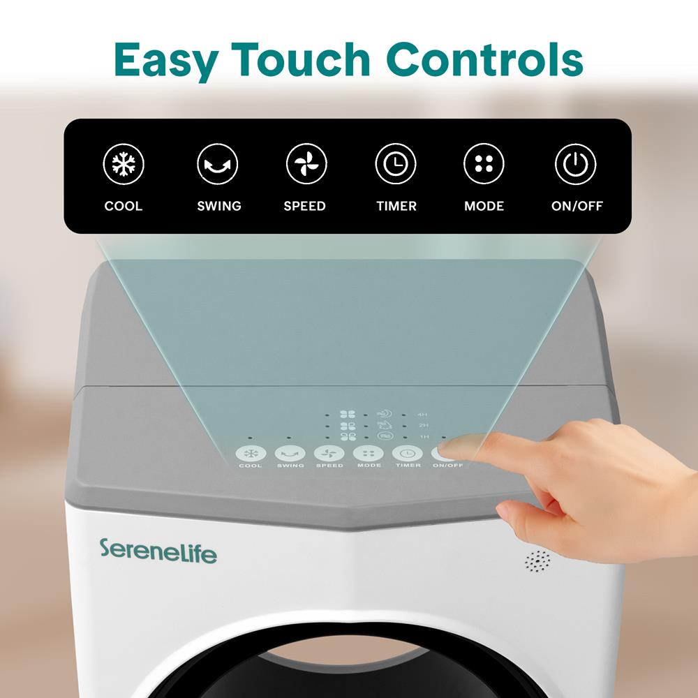 Serenelife Portable AC Luftkühler 4 Liter Weiß-Grau