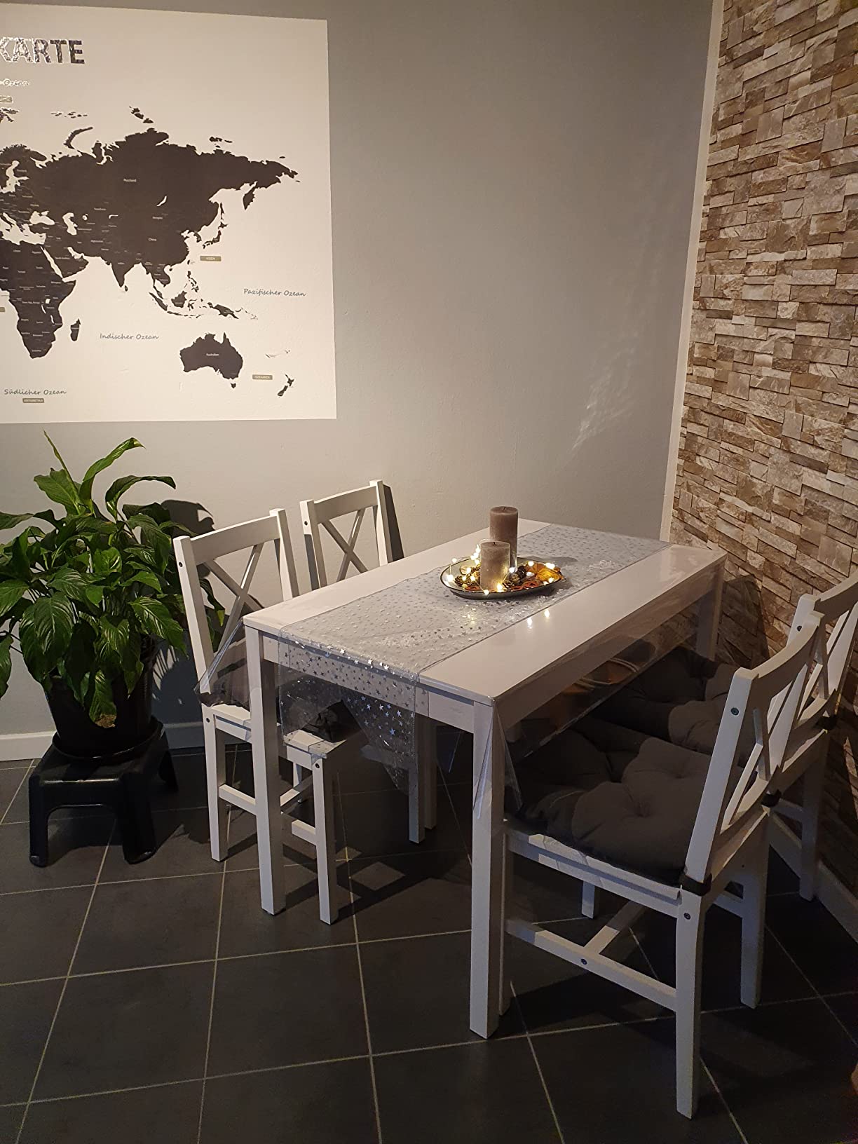 vidaXL Heim & Garten 5-tlg. Essgruppe Esstischset weiß Massivholz