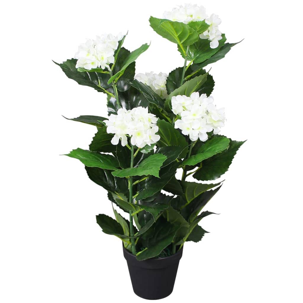 vidaXL Künstliche Hortensie 60cm Topf Blau 5 Blüten