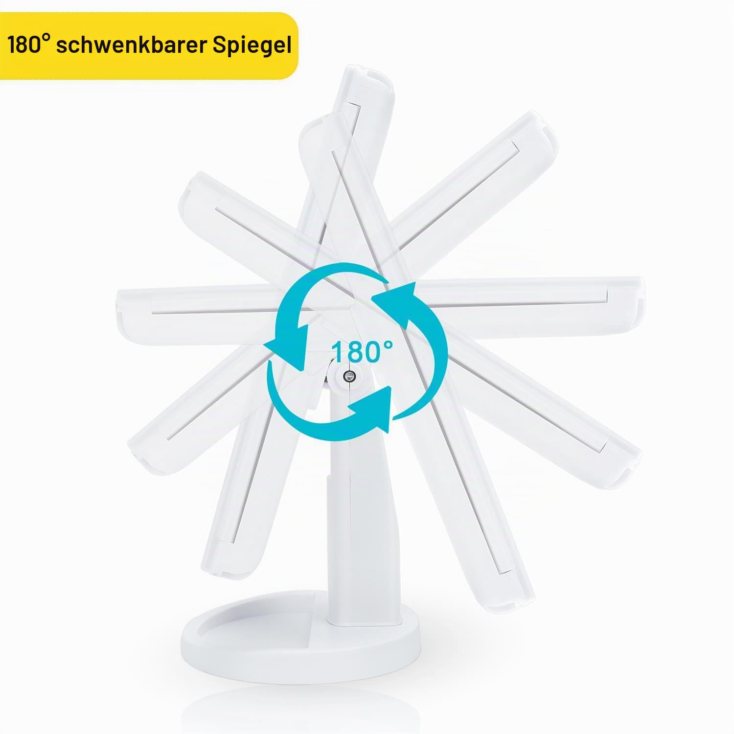 Intirilife Schminkspiegel LED Weiß 1X/2X/3X Klappbar USB