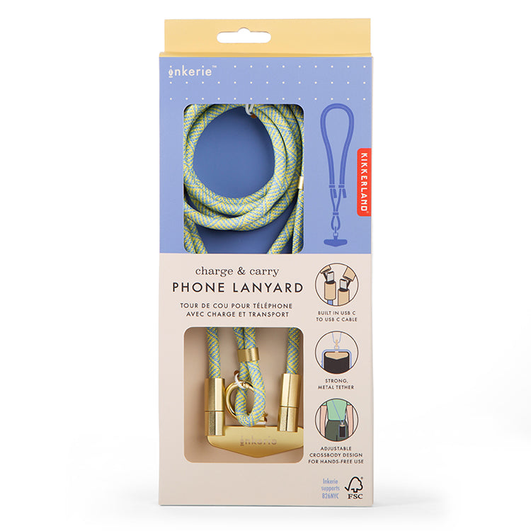 Kikkerland Inkerie Charge & Carry Handyband blau USB-C