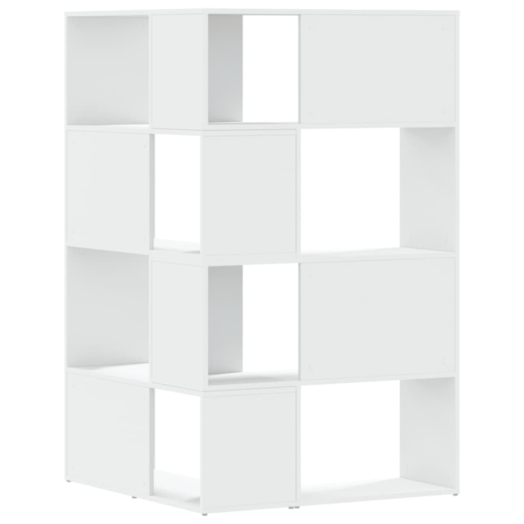 vidaXL Möbel Eck-Bücherregal 4 Etagen Weiß 85x85x140 cm