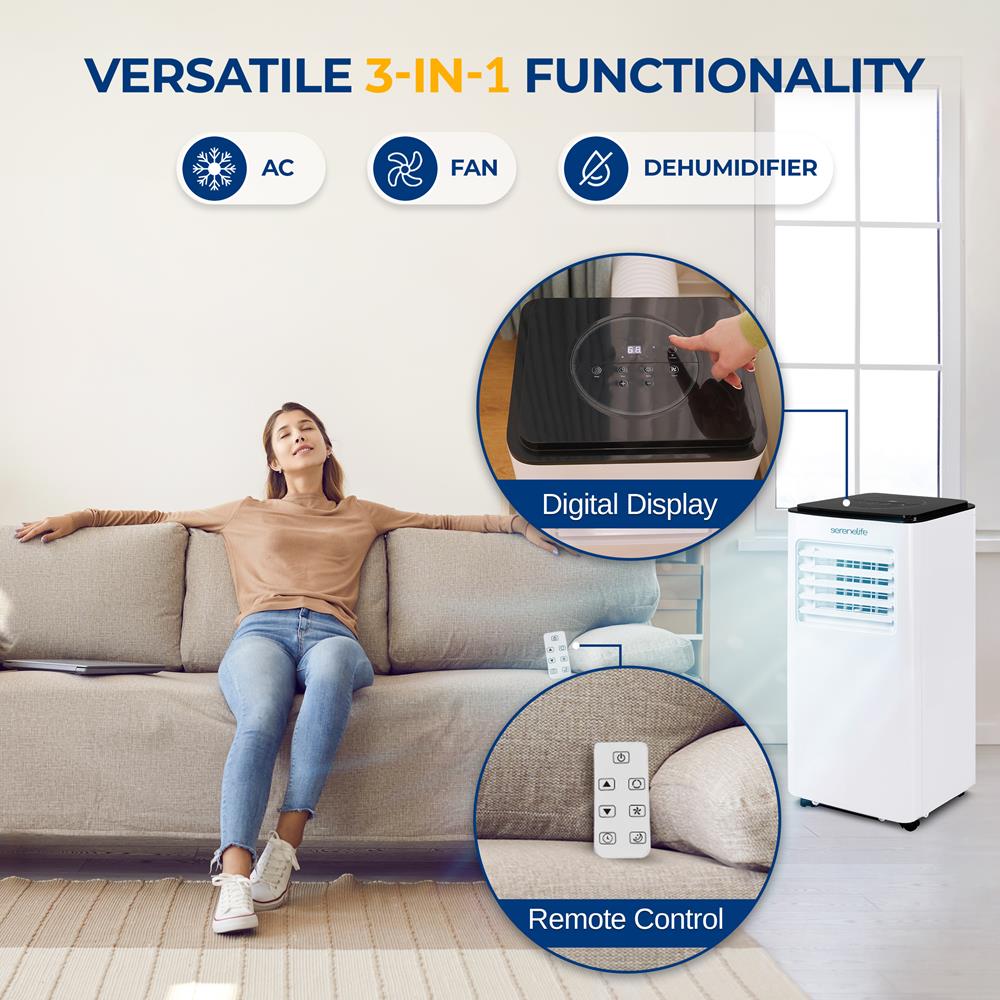 Serenelife Portable AC Klimaanlage 8000 BTU weiß mobil