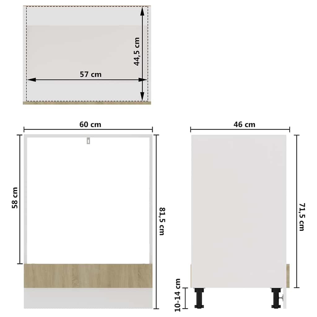 vidaXL Lyon Herdumbauschrank 60x46x81,5 Sonoma-Eiche Holz
