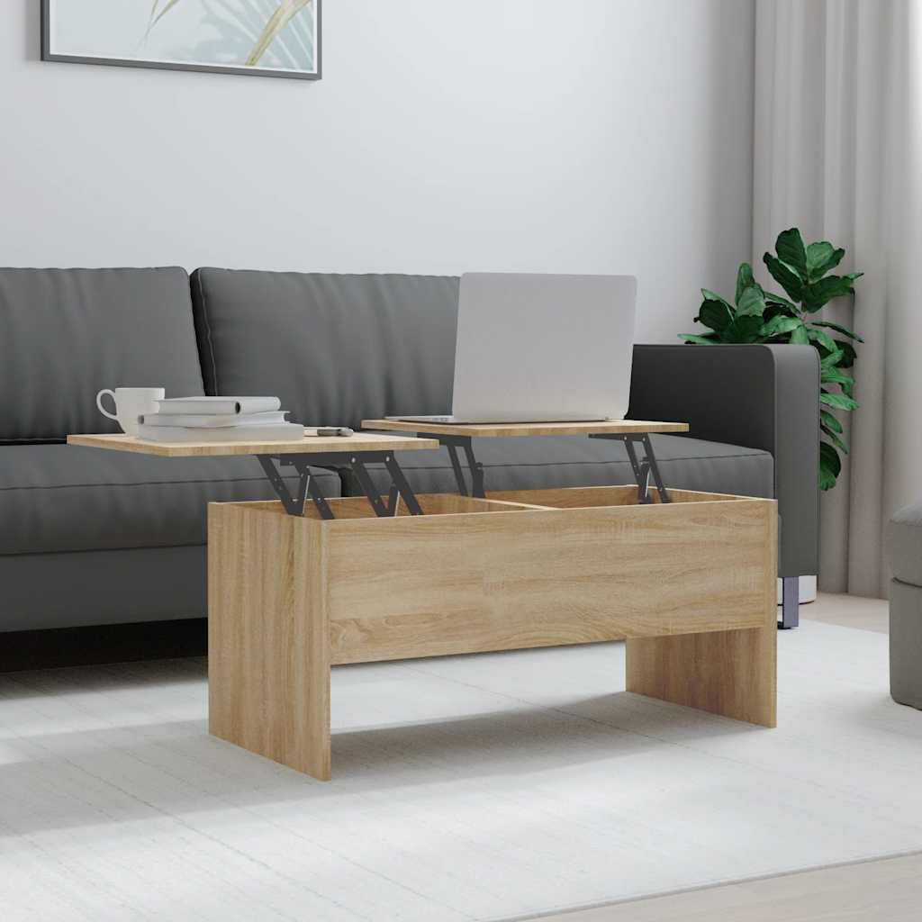 vidaXL Möbel Couchtisch höhenverstellbar Sonoma-Eiche 102cm