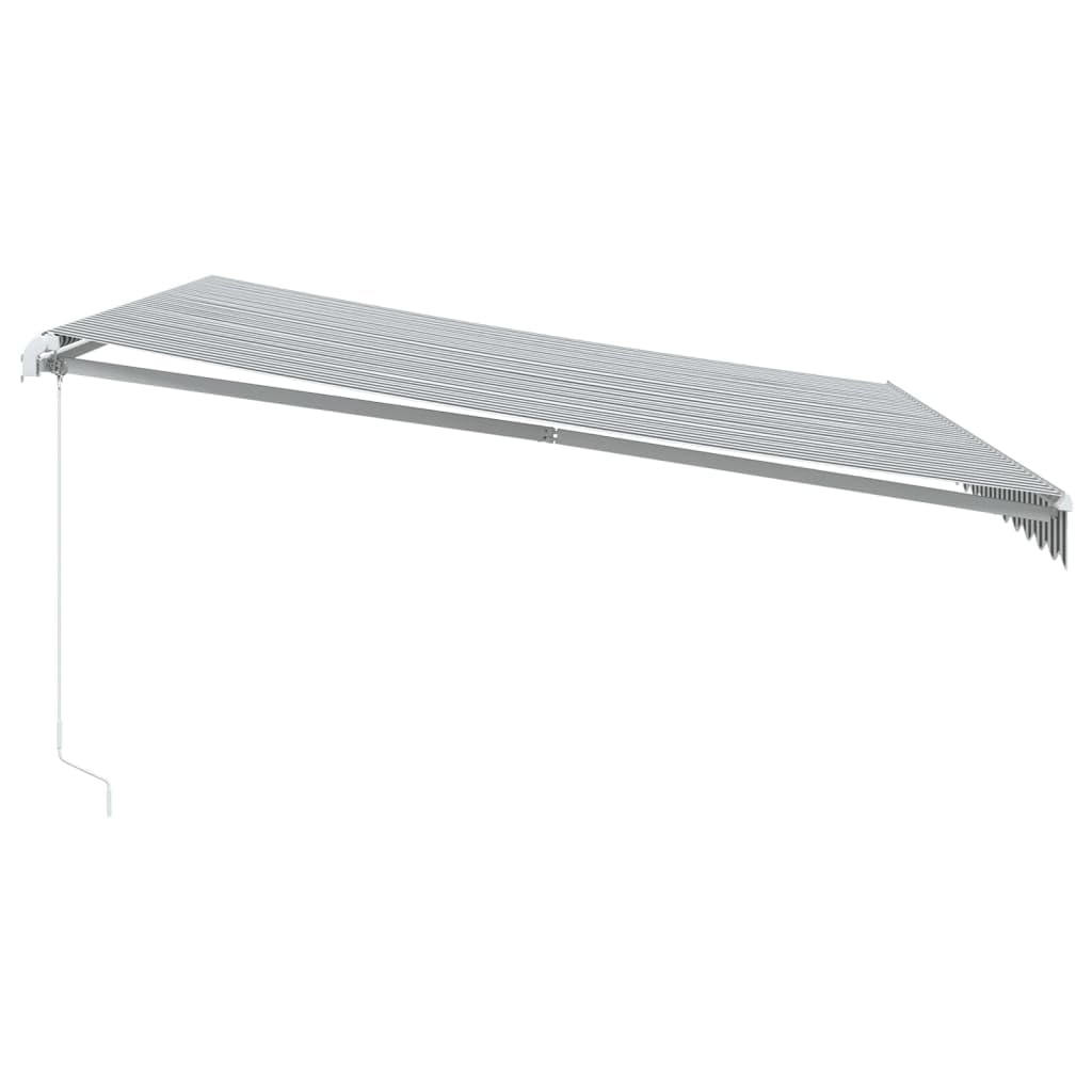 vidaXL Markise 450x350cm Anthrazit-Weiß manuell Alu