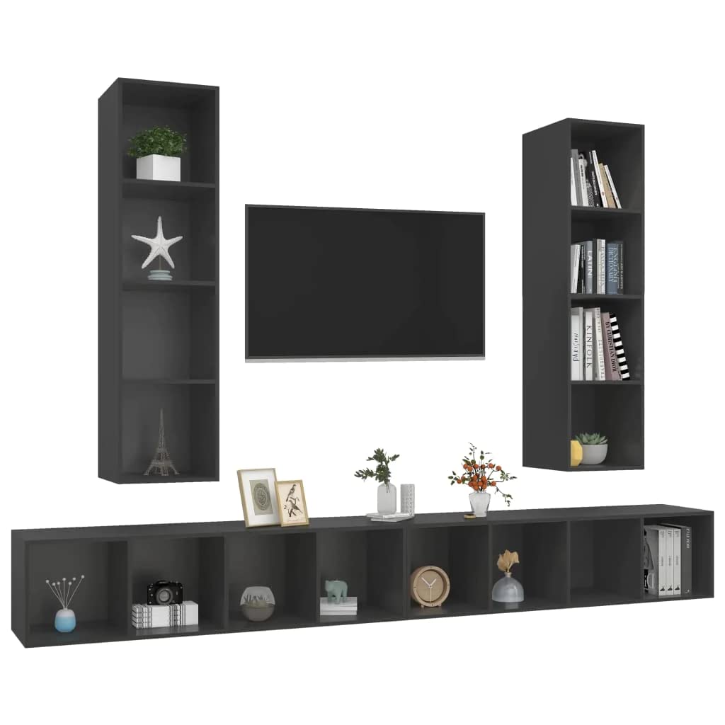 vidaXL Heim & Garten TV-Wandschränke 4 STK Weiß 37x37cm