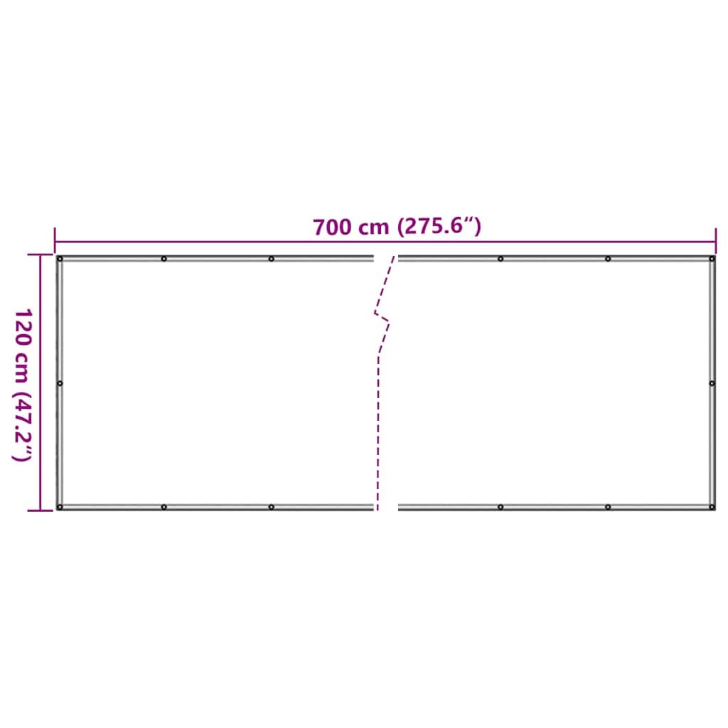 vidaXL Heim & Garten Sichtschutz Anthrazit 700x120 cm PVC