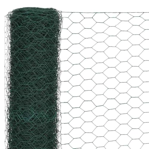 vidaXL Heim & Garten Drahtzaun Grün 25x1,2m PVC Stahl