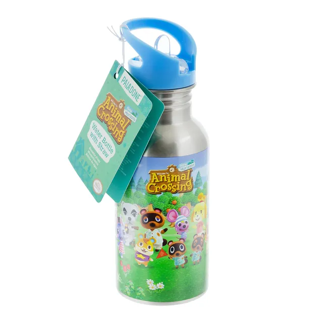 Paladone Crossing Trinkflasche Metall 500ml Strohhalm bunt